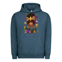 Pigment Midnight Navy mardi gras mama afro messy bun Urban Hoodie - texasbilliewilder