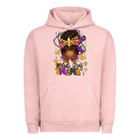 Pigment Salmon mardi gras mama afro messy bun Urban Hoodie - texasbilliewilder