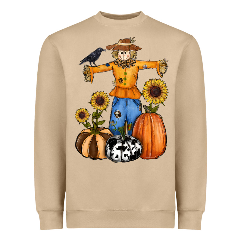 Pumpkin Sunflower Fall Scarecrow Heavyweight Sweatshirt by RanaPortraitStore | Teevron