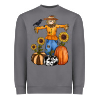 Storm pumpkin sunflower fall scarecrow Heavyweight Sweatshirt - RanaPortraitStore