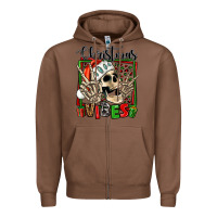 Chestnut christmas vibes skeleton Zipper Hoodie - Jasminsmagicworld