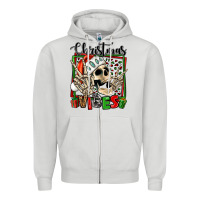 Dove Grey christmas vibes skeleton Zipper Hoodie - Jasminsmagicworld