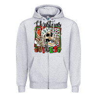 Heather Grey christmas vibes skeleton Zipper Hoodie - Jasminsmagicworld