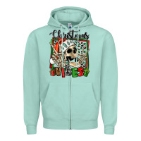Seafoam christmas vibes skeleton Zipper Hoodie - Jasminsmagicworld