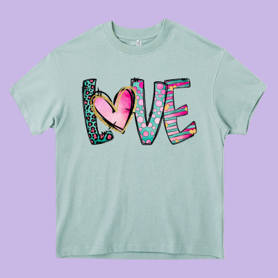 Valentine Love Heavy Core Tee Designed By Cowhidedigitalart