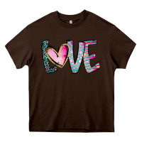 Chocolate Brown Valentine Love Heavy Core Tee - CowhideDigitalArt
