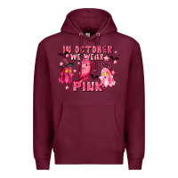 Burgundy in october we wear pink Premium Hoodie - LillyAllenDesigns