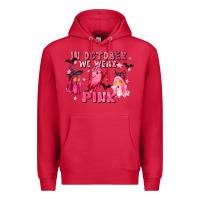 Cardinal in october we wear pink Premium Hoodie - LillyAllenDesigns