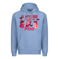Colony Blue in october we wear pink Premium Hoodie - LillyAllenDesigns
