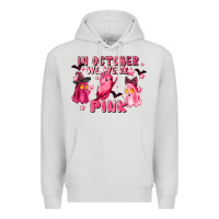 Dove Grey in october we wear pink Premium Hoodie - LillyAllenDesigns