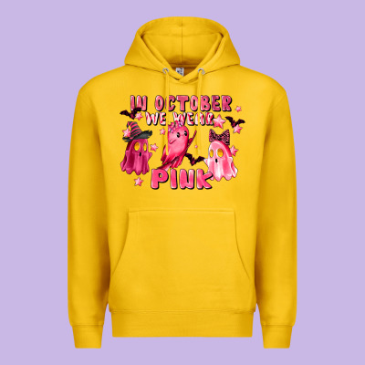 In October We Wear Pink Premium Hoodie Designed By Lillyallendesigns