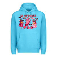 Ocean Blue in october we wear pink Premium Hoodie - LillyAllenDesigns