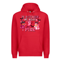 Red in october we wear pink Premium Hoodie - LillyAllenDesigns