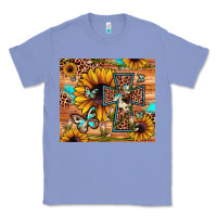 Colony Blue cross sunflower butterfly Classic Tee - JahusDesignShop