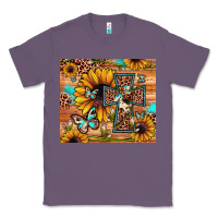 Lavender cross sunflower butterfly Classic Tee - JahusDesignShop