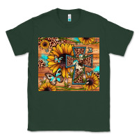 Sports Green cross sunflower butterfly Classic Tee - JahusDesignShop