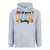 Heather Grey y'all gonna learn today Heavyweight Hoodie - MaliasSmallBusiness