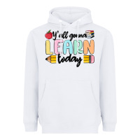 White y'all gonna learn today Heavyweight Hoodie - MaliasSmallBusiness