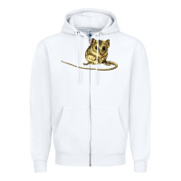 White Dunnart Zipper Hoodie - LillyAllenDesigns
