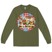 Army Green Merry Christmas Coffee Cups Long Sleeve Tee - Artiststas