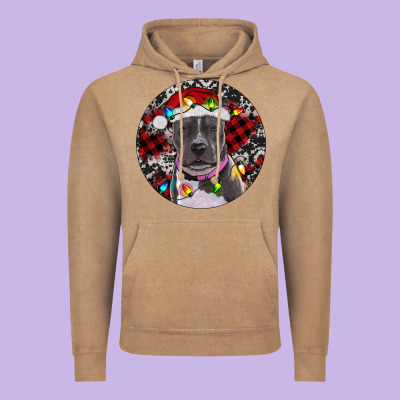 Pitbull And Buffalo Plaid Vintage Hoodie Designed By Ranaportraitstore
