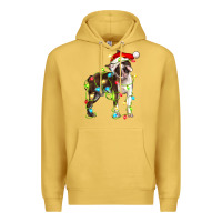 Antique Gold christmas chocolate boston terrier Premium Hoodie - LillyAllenDesigns
