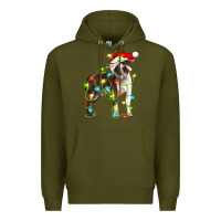 Army Green christmas chocolate boston terrier Premium Hoodie - LillyAllenDesigns