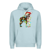 Blue Mist christmas chocolate boston terrier Premium Hoodie - LillyAllenDesigns