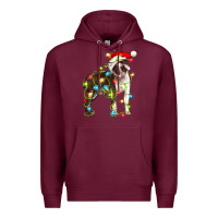 Burgundy christmas chocolate boston terrier Premium Hoodie - LillyAllenDesigns