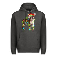 Charcoal Heather christmas chocolate boston terrier Premium Hoodie - LillyAllenDesigns