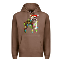 Chestnut christmas chocolate boston terrier Premium Hoodie - LillyAllenDesigns