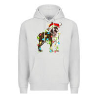 Dove Grey christmas chocolate boston terrier Premium Hoodie - LillyAllenDesigns