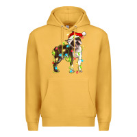 Mustard christmas chocolate boston terrier Premium Hoodie - LillyAllenDesigns