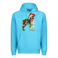 Ocean Blue christmas chocolate boston terrier Premium Hoodie - LillyAllenDesigns