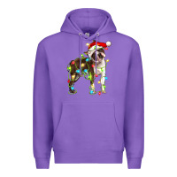 Purple christmas chocolate boston terrier Premium Hoodie - LillyAllenDesigns