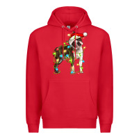 Red christmas chocolate boston terrier Premium Hoodie - LillyAllenDesigns