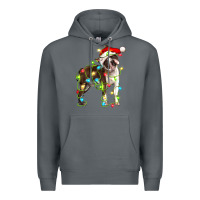 Rock christmas chocolate boston terrier Premium Hoodie - LillyAllenDesigns