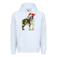 White christmas chocolate boston terrier Premium Hoodie - LillyAllenDesigns