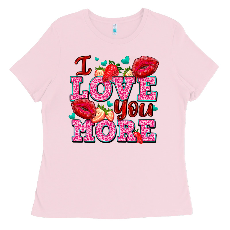 I Love You More With Lips And Strawberry Ladies Tee by AdoDesignShop | Teevron