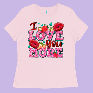 I Love You More With Lips And Strawberry Ladies Tee Designed By Adodesignshop