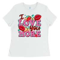 White i love you more with lips and strawberry Ladies Tee - AdoDesignShop
