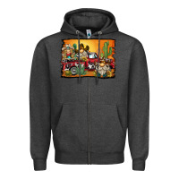 Charcoal Heather western truck cowboy gnome background Zipper Hoodie - BarkalooDesign
