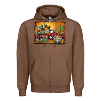 Chestnut western truck cowboy gnome background Zipper Hoodie - BarkalooDesign