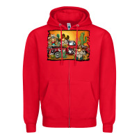 Red western truck cowboy gnome background Zipper Hoodie - BarkalooDesign