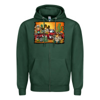 Sports Green western truck cowboy gnome background Zipper Hoodie - BarkalooDesign