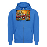 True Royal western truck cowboy gnome background Zipper Hoodie - BarkalooDesign