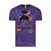 Cloud Purple All American Babe 4th of July Vintage Tee - CowGirlArtShop