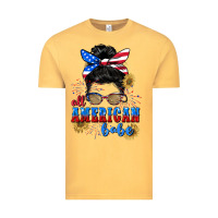 Vintage Mustard All American Babe 4th of July Vintage Tee - CowGirlArtShop