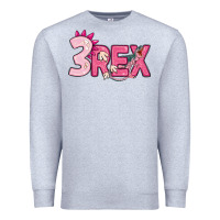 Heather Grey pink three rex Premium Sweatshirt - MaliasSmallBusiness