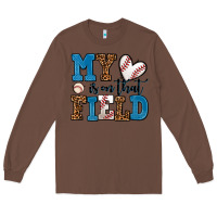Chestnut my heart is on that field baseball Long Sleeve Tee - AdoDesignShop